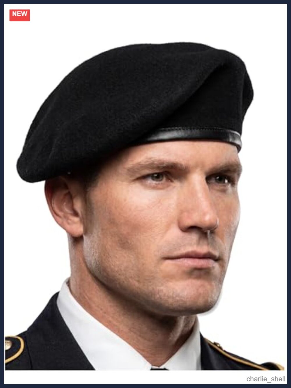 100% Wool Adjustable Military Beret with Leather Band, Unisex, Breathable